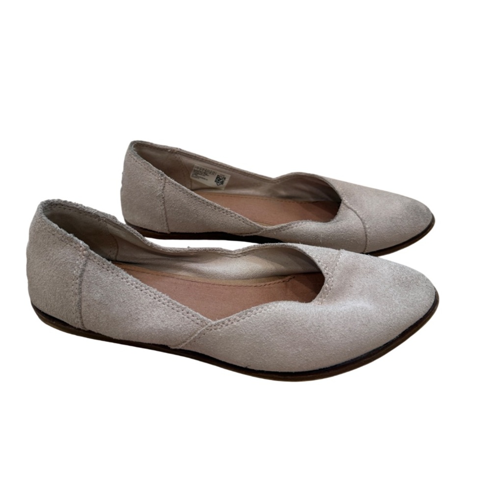 Toms Jutti Suede Pointed Ballet Flats Dusty Pink Size 7